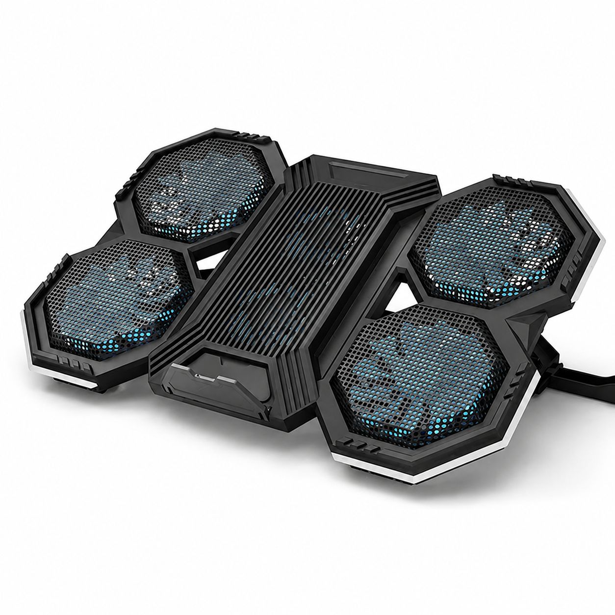 Premium Laptop Cooling Pad RGB Gaming Notebook Cooler Adjustable 6 Fan Heat Dissipation Stand Ergonomic Laptop Cooler Airflow Support Platform