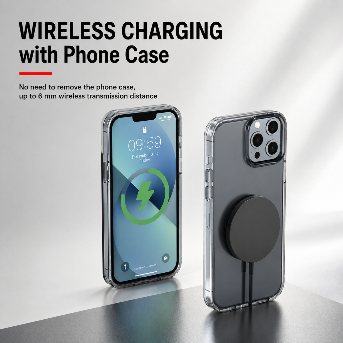 Premium MagSafe Compatible Magnetic Wireless Charger 30W Fast Wireless Charging Pad Slim Portable Dock for Smartphones and Earbuds Home Office Travel