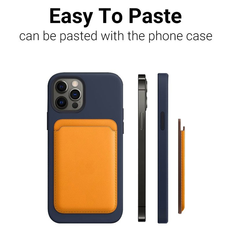 Premium MagSafe Wallet Magnetic Card Holder Slim Leather Phone Wallet Detachable Secure Card Storage Case