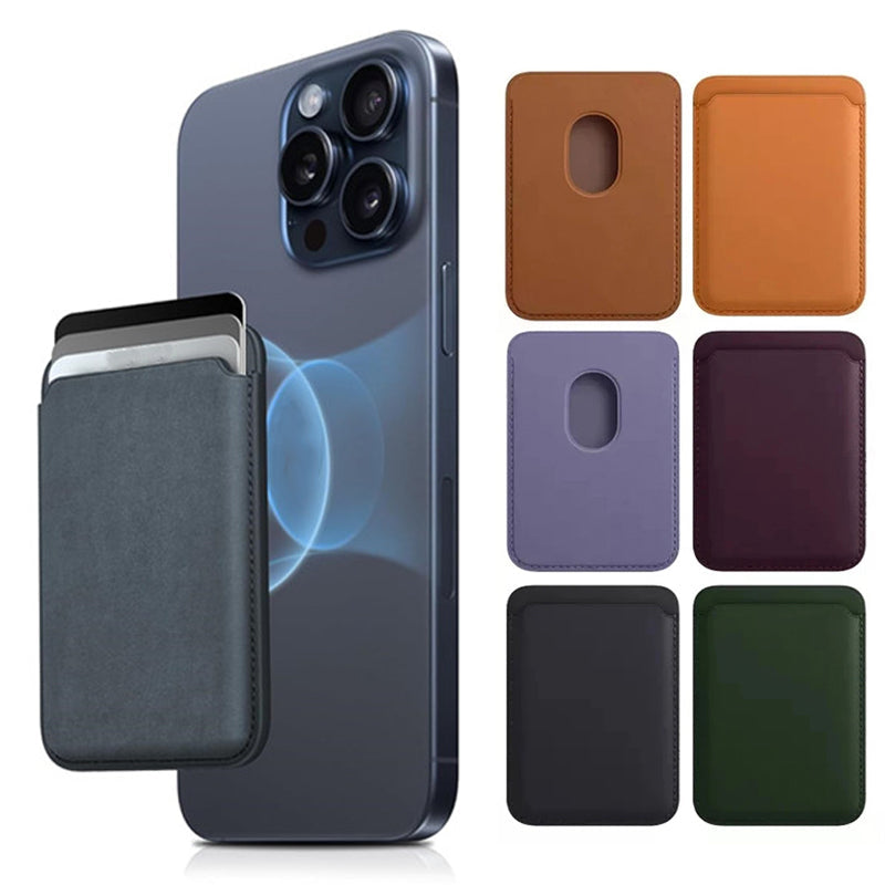 Premium MagSafe Wallet Magnetic Card Holder Slim Leather Phone Wallet Detachable Secure Card Storage Case