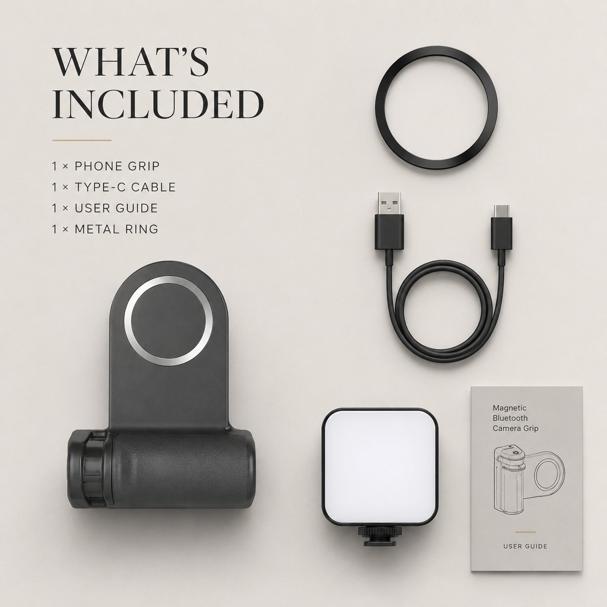 Premium Magnetic Phone Holder Stand MagSafe Compatible Bluetooth Remote Smartphone Grip Mount Video Photography Support Portable Compact Hands-Free