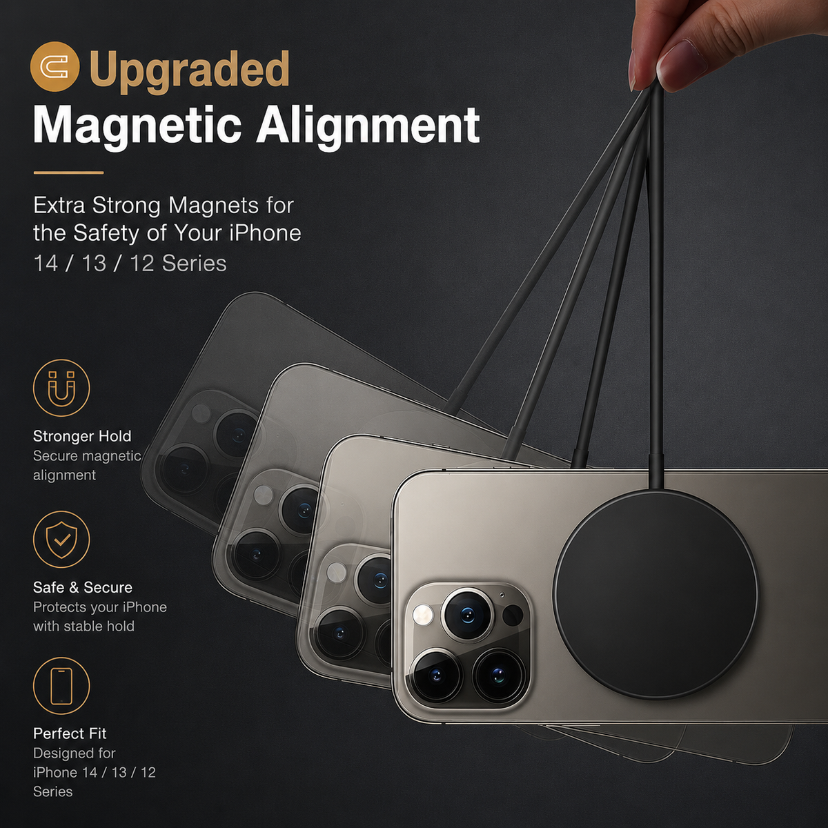 Premium Magnetic Wireless Charger Stand MagSafe Compatible 30W Fast Charging USB-C PD Charging Dock Magnetic Phone Stand Holder Desk Desktop Organizer