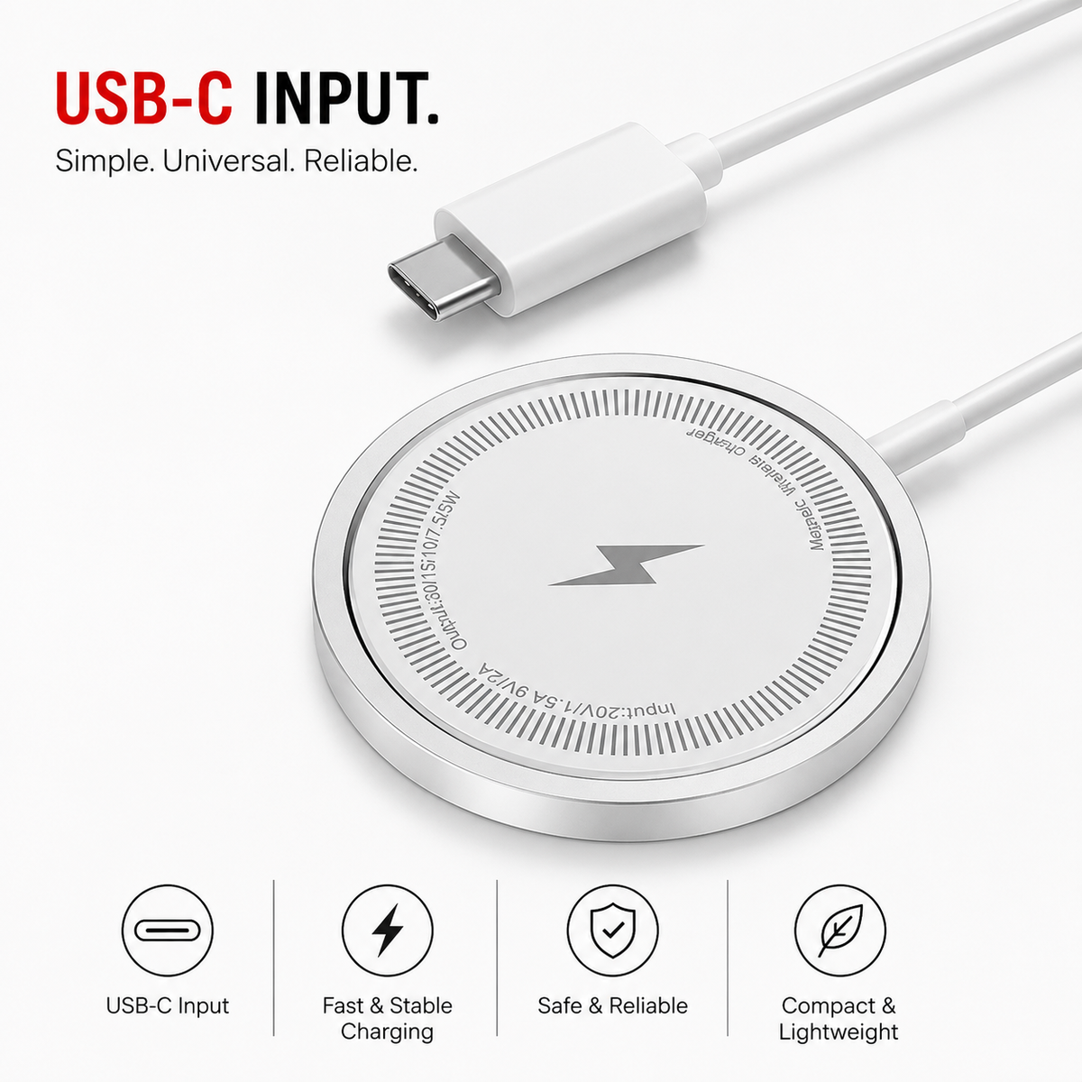 Premium Magnetic Wireless Charger Stand MagSafe Compatible 30W Fast Charging USB-C PD Charging Dock Magnetic Phone Stand Holder Desk Desktop Organizer