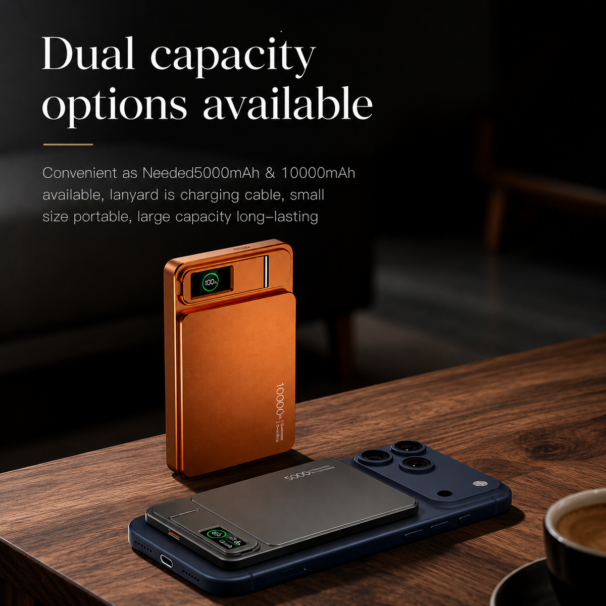 Premium Magnetic Wireless Power Bank 10000mAh 20W Fast Charging MagSafe Compatible Portable Charger Stand Digital Display Battery Pack Travel Kit