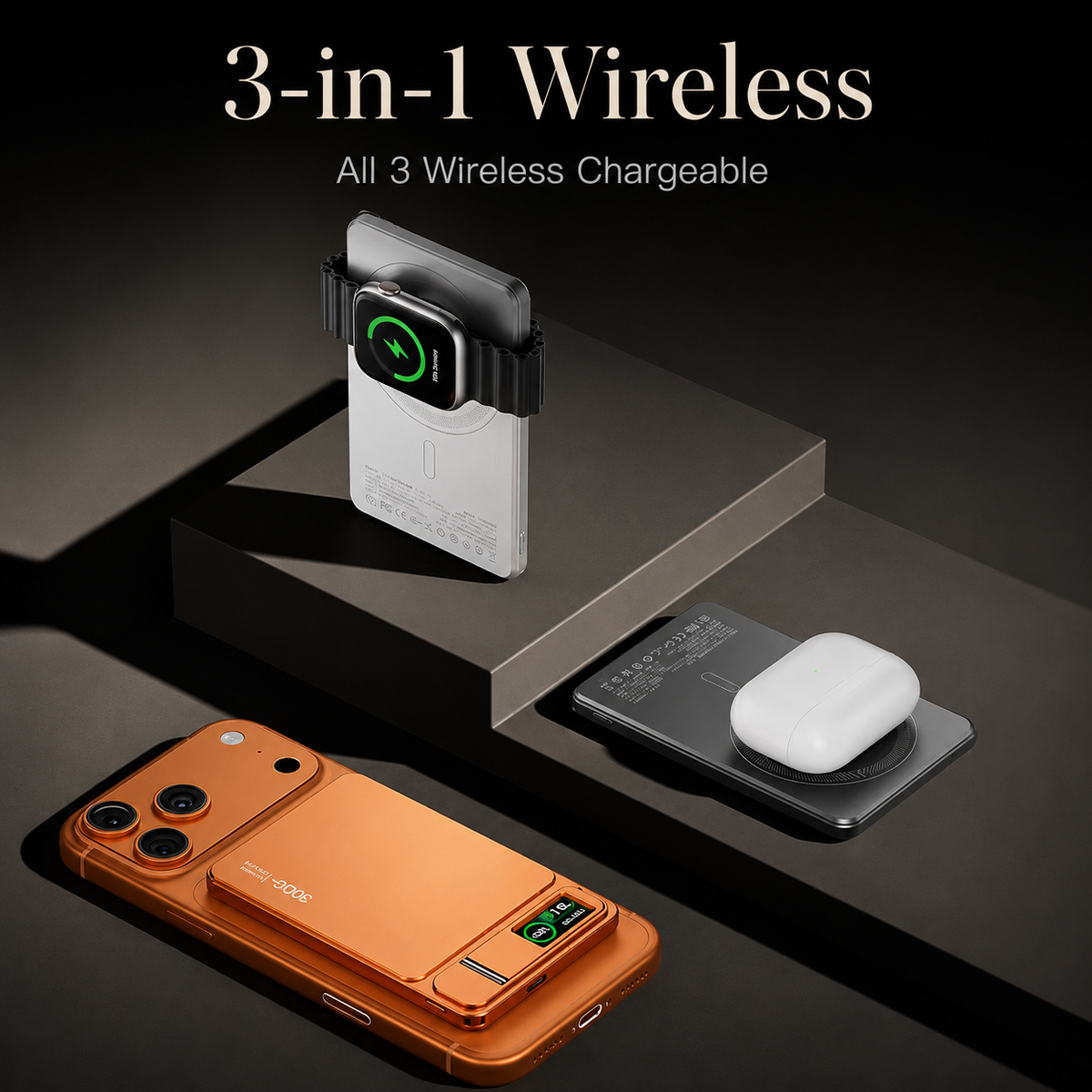 Premium Magnetic Wireless Power Bank 10000mAh 20W Fast Charging MagSafe Compatible Portable Charger Stand Digital Display Battery Pack Travel Kit