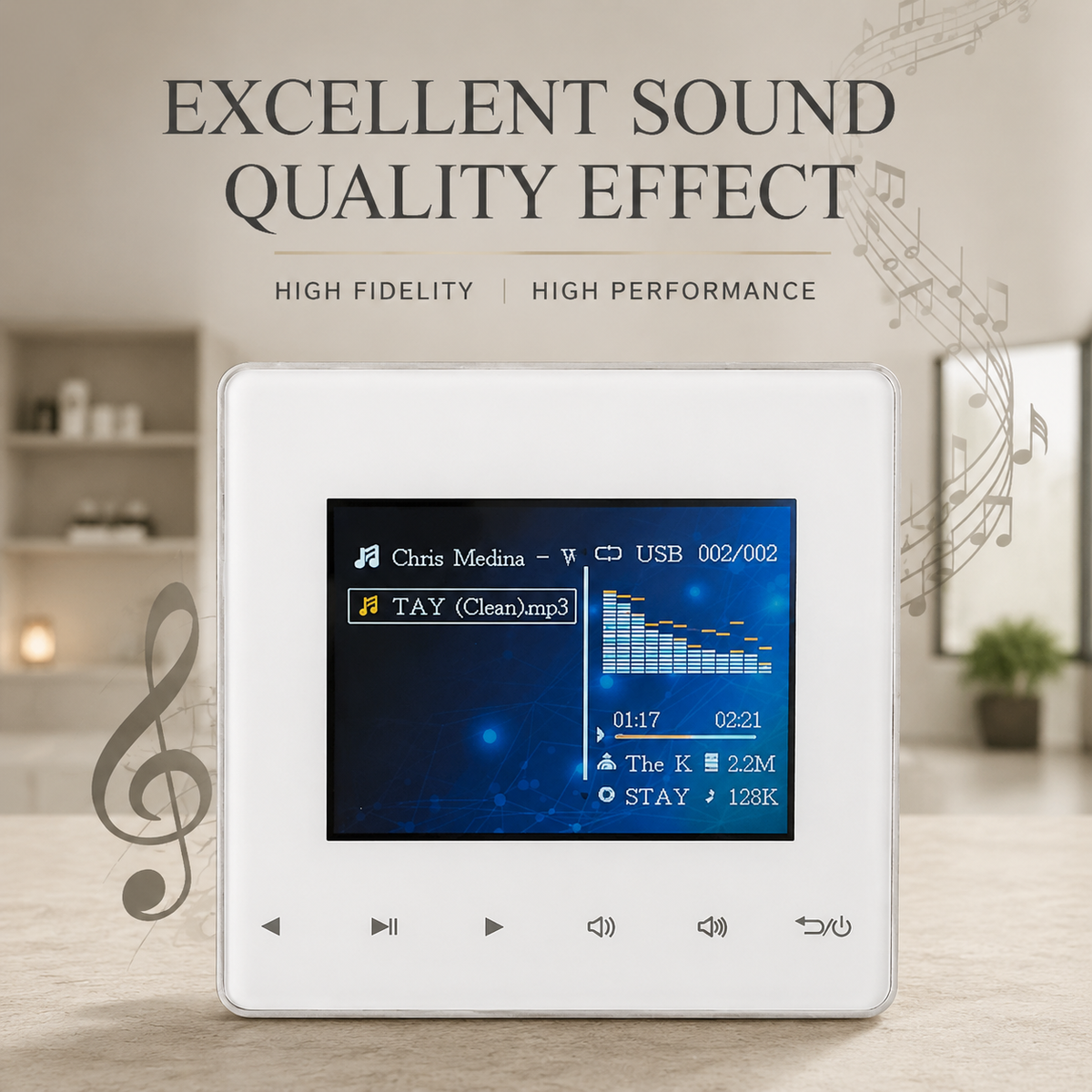 Premium Mini Bluetooth Speaker Stereo Sound System Wireless Audio Center HD Display FM AUX Amplifier Compact Portable Wireless Audio Player Hub Device