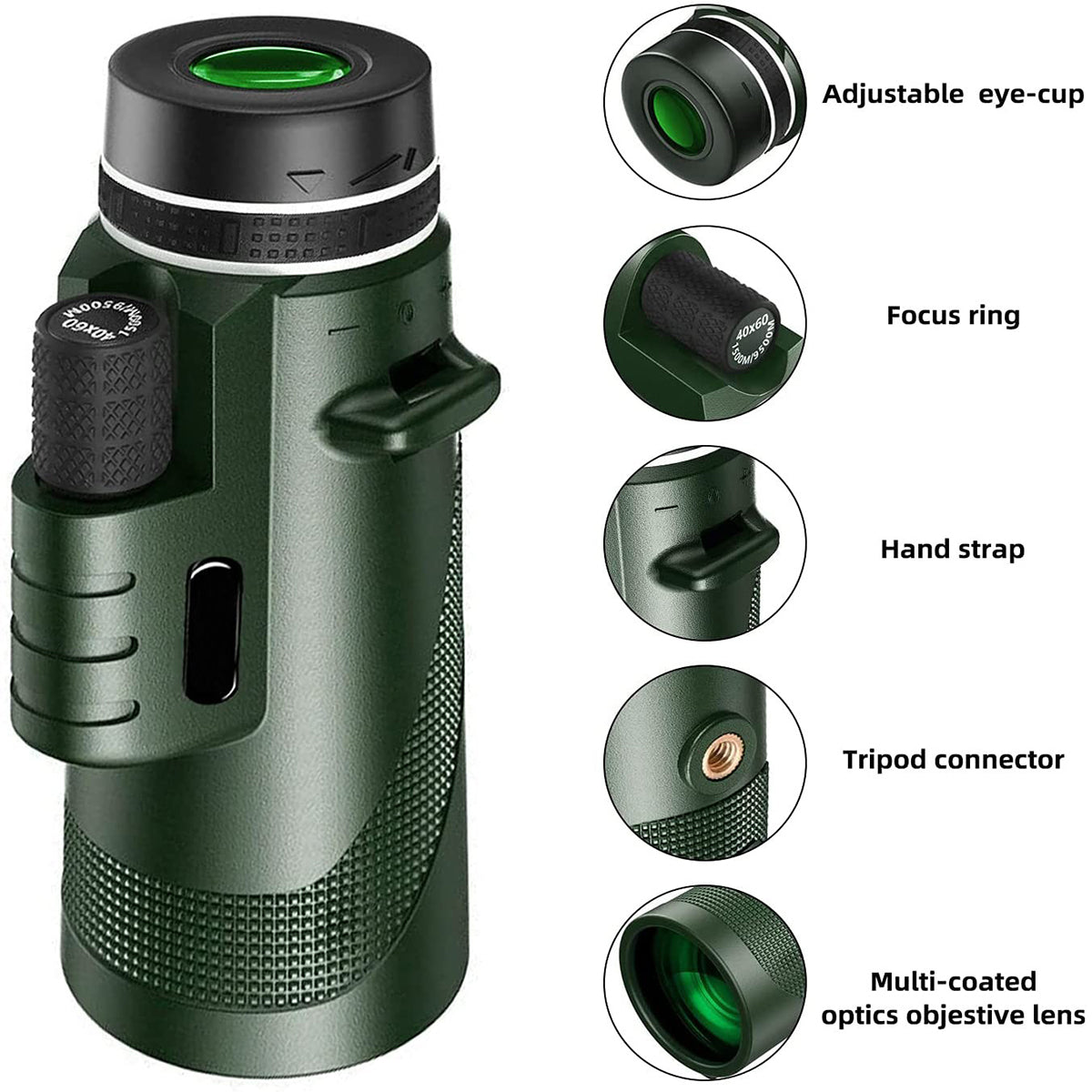 Premium Monocular Telescope HD Zoom Long Range Viewing Portable Folding Outdoor Travel Scope Smartphone Compatible