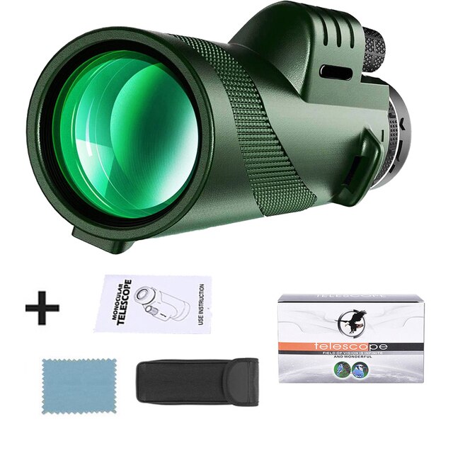 Premium Monocular Telescope HD Zoom Long Range Viewing Portable Folding Outdoor Travel Scope Smartphone Compatible