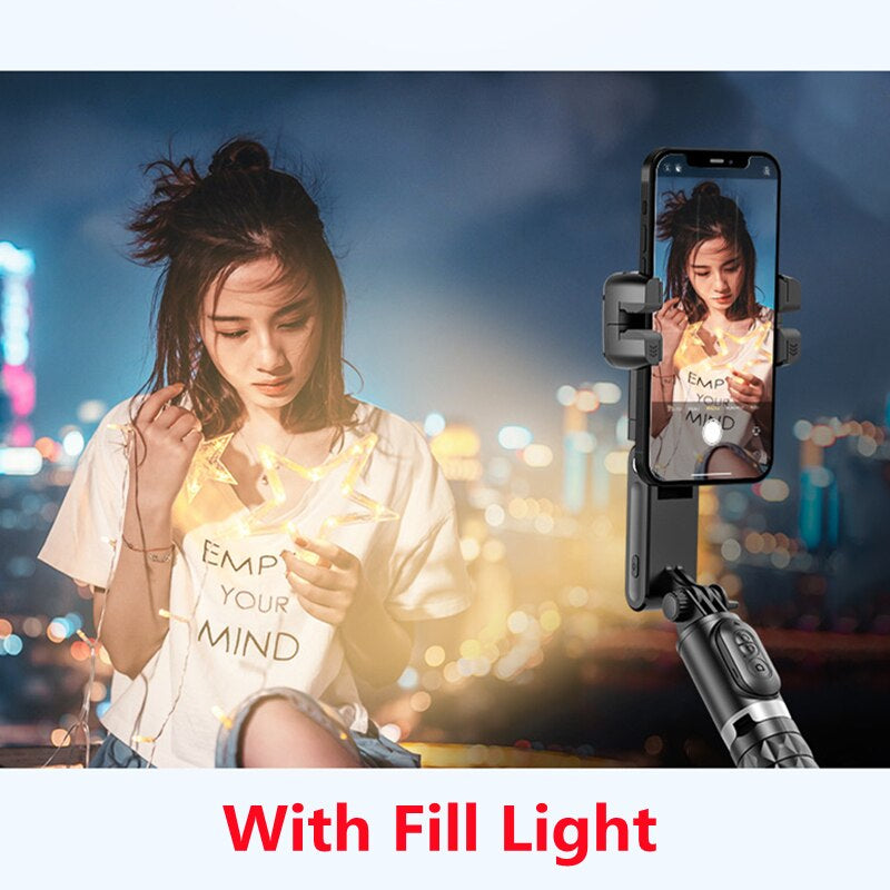 Premium Phone Gimbal Stabilizer 360 Rotation Selfie Stick Tripod Bluetooth Remote Video Photography Stand