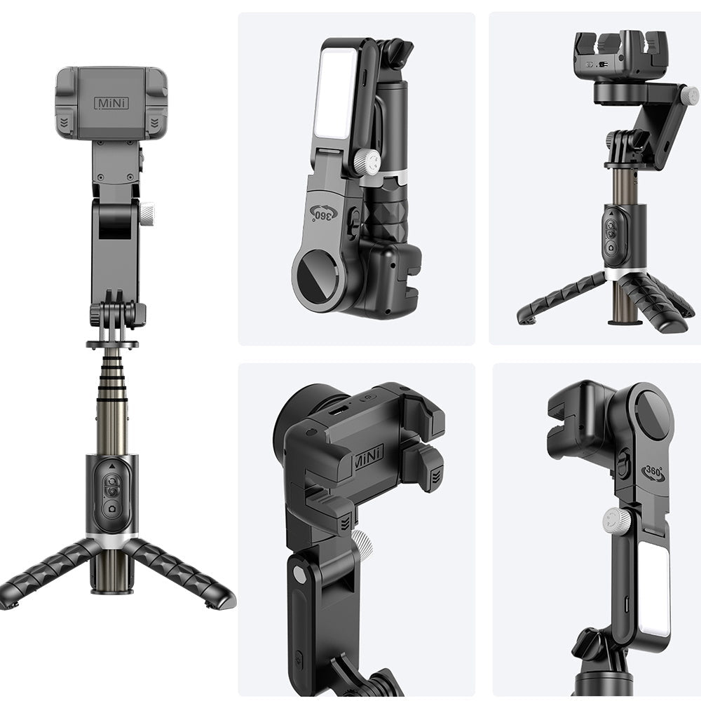 Premium Phone Gimbal Stabilizer 360 Rotation Selfie Stick Tripod Bluetooth Remote Video Photography Stand