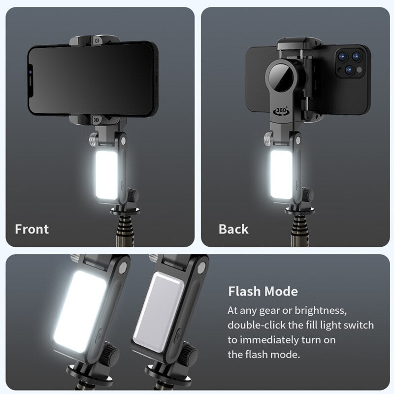 Premium Phone Gimbal Stabilizer 360 Rotation Selfie Stick Tripod Bluetooth Remote Video Photography Stand