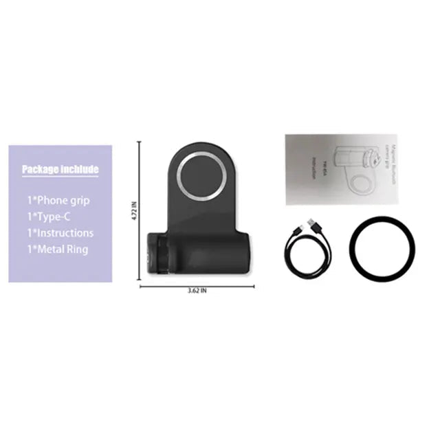 Premium Phone Holder Magnetic Grip Stand MagSafe Compatible Bluetooth Remote Smartphone Mount Video Photography Support