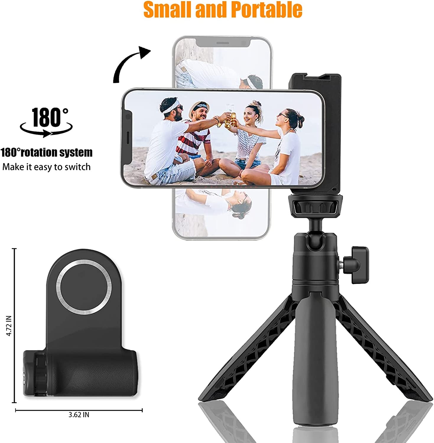 Premium Phone Holder Magnetic Grip Stand MagSafe Compatible Bluetooth Remote Smartphone Mount Video Photography Support