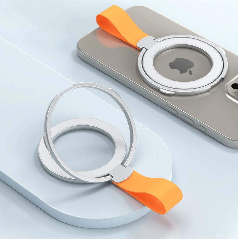 Premium Phone Ring Holder MagSafe Compatible Magnetic Grip Stand Detachable Strap Smartphone Holder