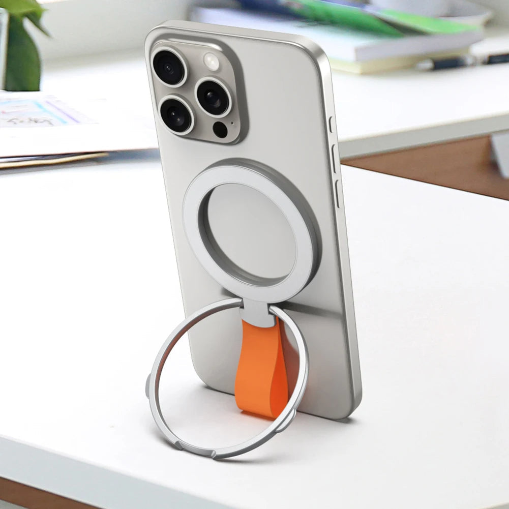 Premium Phone Ring Holder MagSafe Compatible Magnetic Grip Stand Detachable Strap Smartphone Holder