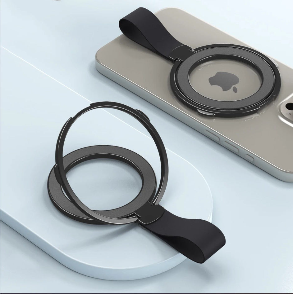 Premium Phone Ring Holder MagSafe Compatible Magnetic Grip Stand Detachable Strap Smartphone Holder