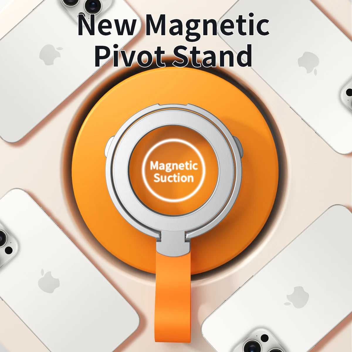 Premium Phone Ring Holder MagSafe Compatible Magnetic Grip Stand Detachable Strap Smartphone Holder