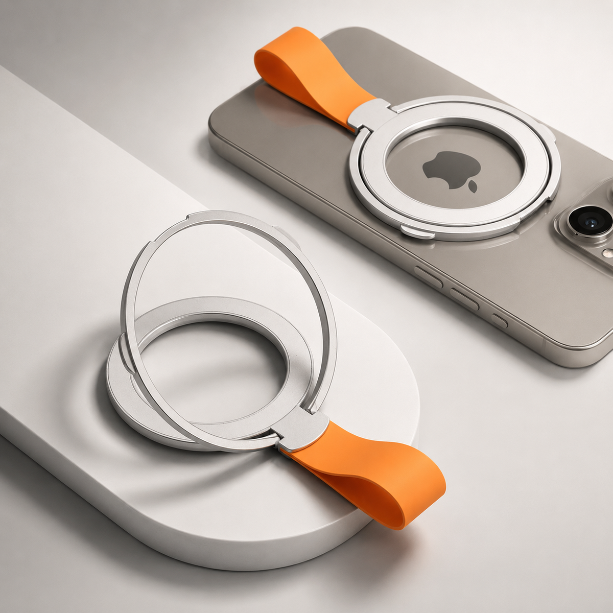 Premium Phone Ring Holder MagSafe Compatible Magnetic Grip Stand Detachable Strap Smartphone Holder Lightweight Portable Secure Design Everyday Use