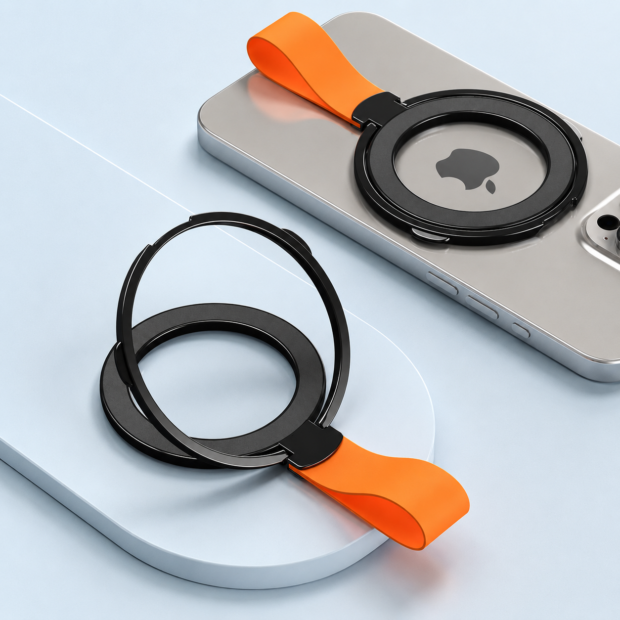 Premium Phone Ring Holder MagSafe Compatible Magnetic Grip Stand Detachable Strap Smartphone Holder Lightweight Portable Secure Design Everyday Use
