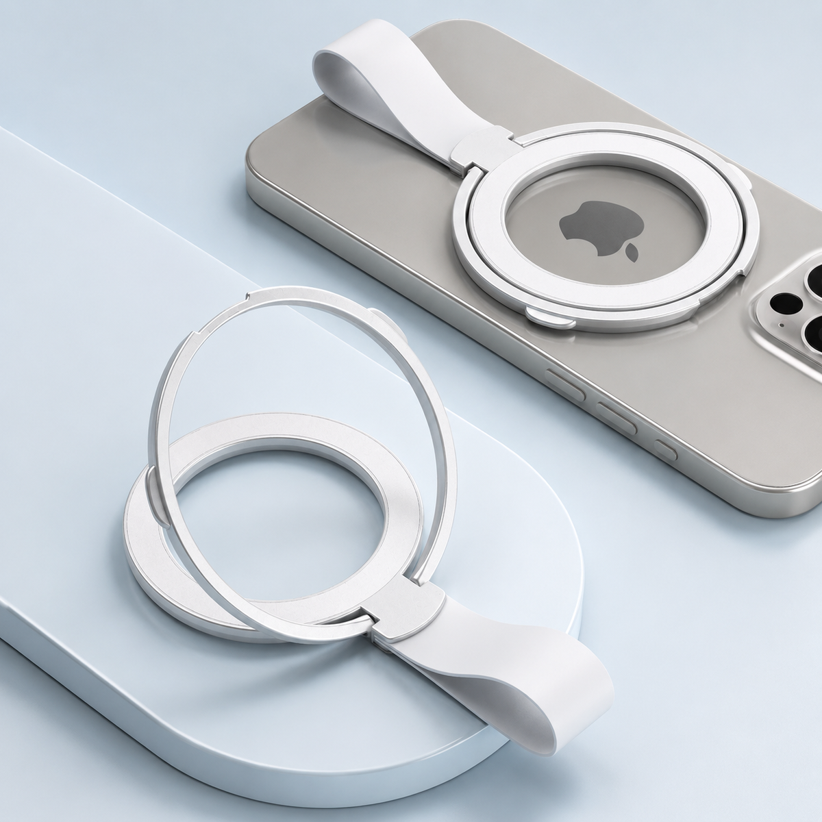 Premium Phone Ring Holder MagSafe Compatible Magnetic Grip Stand Detachable Strap Smartphone Holder Lightweight Portable Secure Design Everyday Use