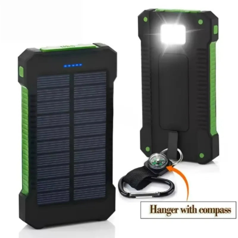 Premium Power Bank 20000mAh Solar Charger Fast Charging Portable Battery Pack LED Flashlight Outdoor Travel Charger