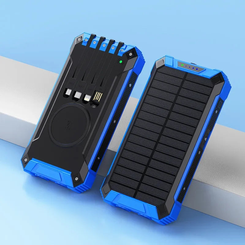 Premium Power Bank 20000mAh Solar Charger Fast Charging Portable Battery Pack LED Flashlight Outdoor Travel Charger