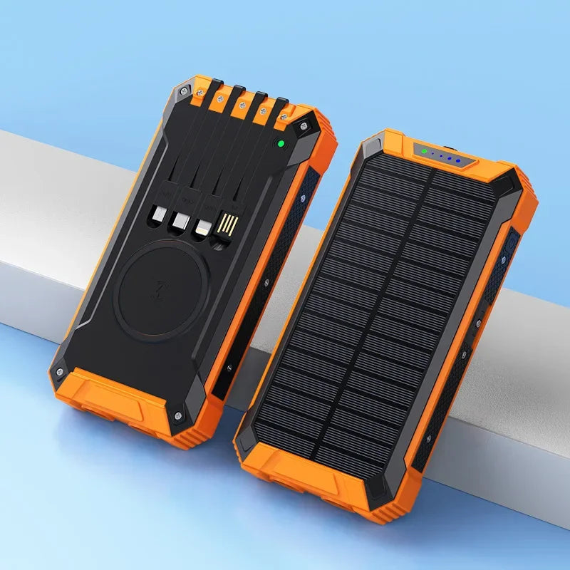 Premium Power Bank 20000mAh Solar Charger Fast Charging Portable Battery Pack LED Flashlight Outdoor Travel Charger