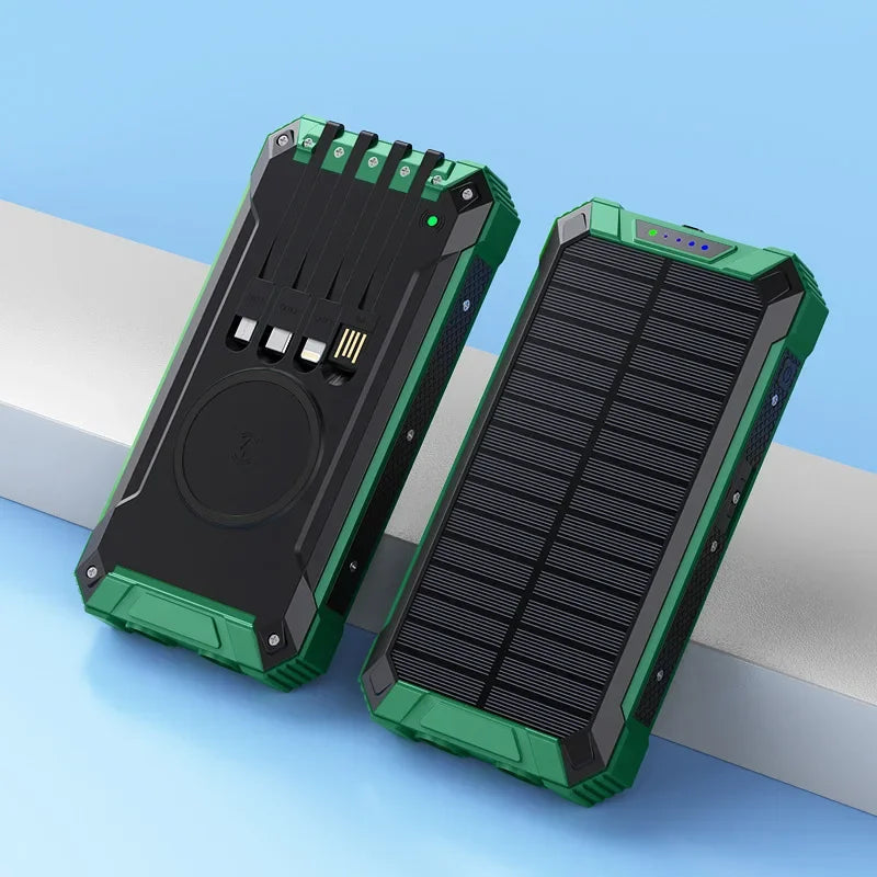 Premium Power Bank 20000mAh Solar Charger Fast Charging Portable Battery Pack LED Flashlight Outdoor Travel Charger