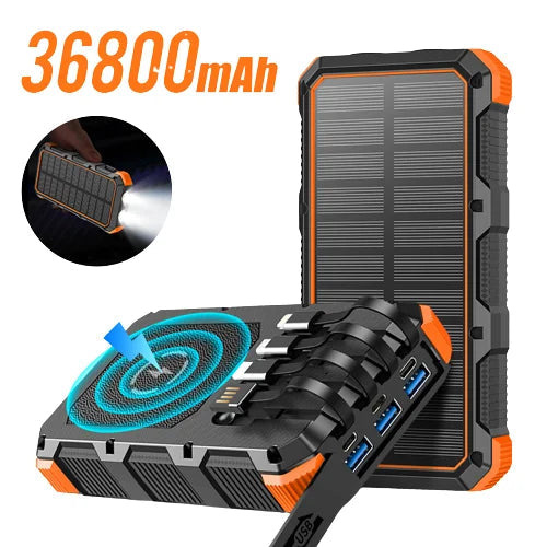 Premium Power Bank 20000mAh Solar Charger Fast Charging Portable Battery Pack LED Flashlight Outdoor Travel Charger