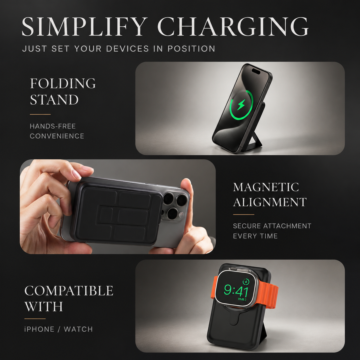 Premium Power Bank MagSafe Compatible Wireless Charger 10000mAh PD Fast Charging Magnetic Battery Pack Portable Rechargeable Charger for Travel Use
