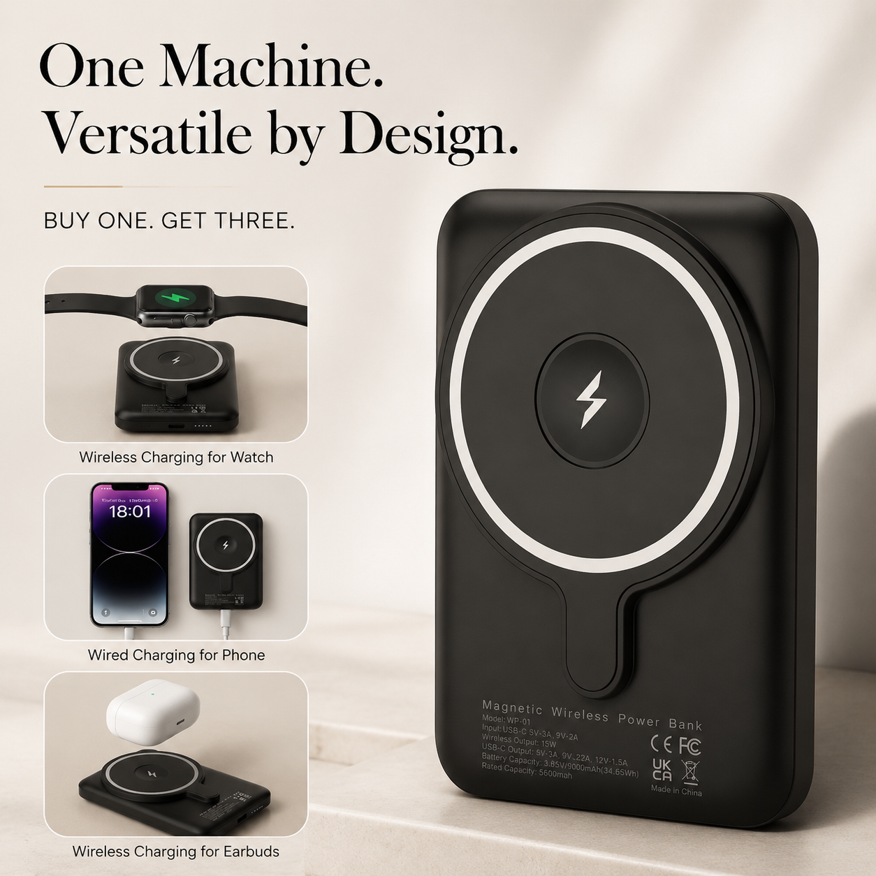 Premium Power Bank MagSafe Compatible Wireless Charger 10000mAh PD Fast Charging Magnetic Battery Pack Portable Rechargeable Charger for Travel Use