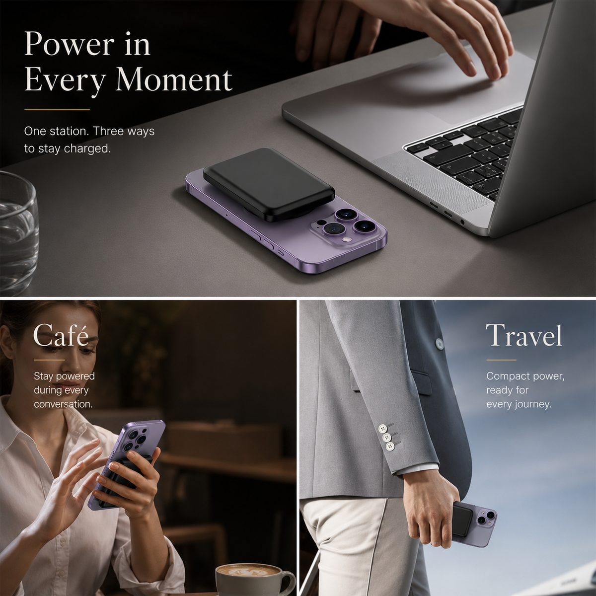 Premium Power Bank MagSafe Compatible Wireless Charger 10000mAh PD Fast Charging Magnetic Battery Pack Portable Rechargeable Charger for Travel Use