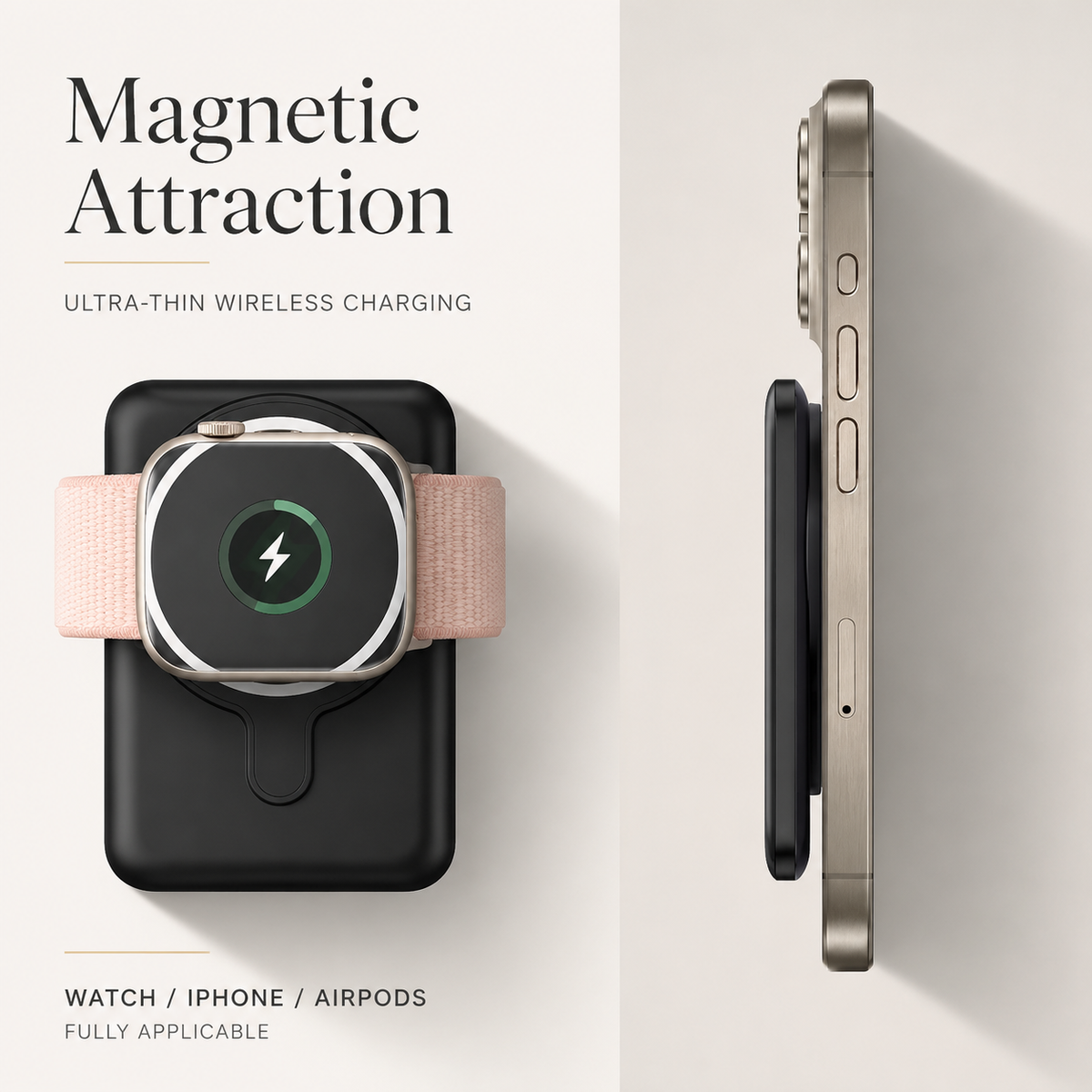 Premium Power Bank MagSafe Compatible Wireless Charger 10000mAh PD Fast Charging Magnetic Battery Pack Portable Rechargeable Charger for Travel Use
