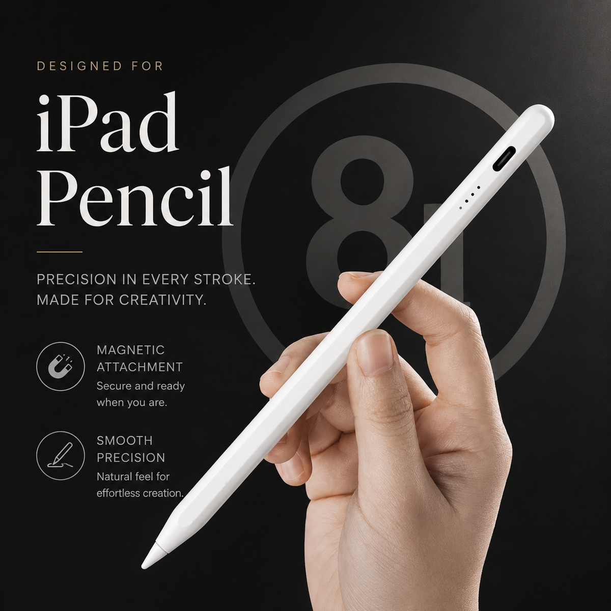 Premium Stylus Pen Bluetooth Compatible Rechargeable Touchscreen Tablet Pen Precision Tip Digital Pencil Power Display Writing Drawing Tool Daily
