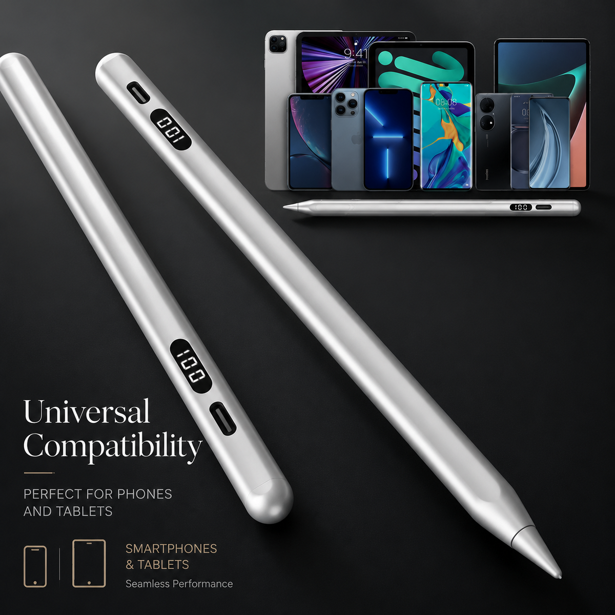 Premium Stylus Pen Bluetooth Compatible Rechargeable Touchscreen Tablet Pen Precision Tip Digital Pencil Power Display Writing Drawing Tool Daily