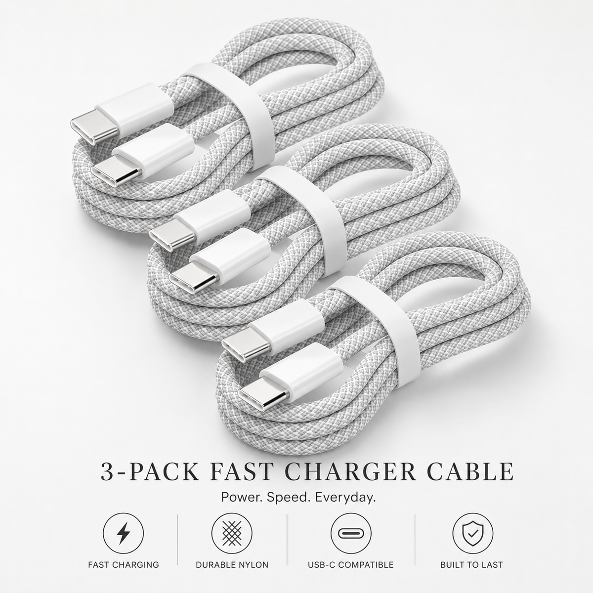 Premium USB-C Cable 100W Power Delivery Fast Charging Cord Durable TPE TPU Construction Stable Power Transfer Flexible Charging Cable Everyday Use