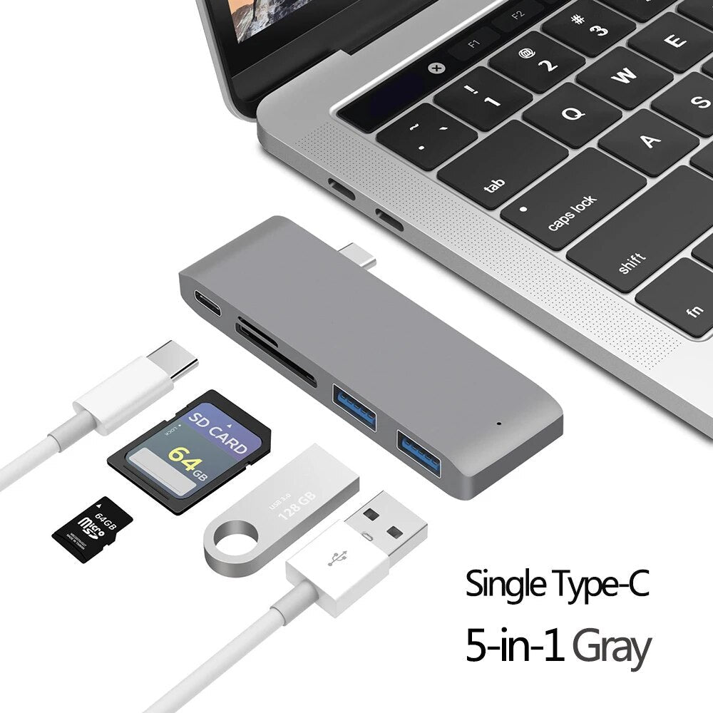 Premium USB-C Hub HDMI 4K Adapter Thunderbolt 3 USB 3.1 Multiport Dock PD Charging SD Card Reader