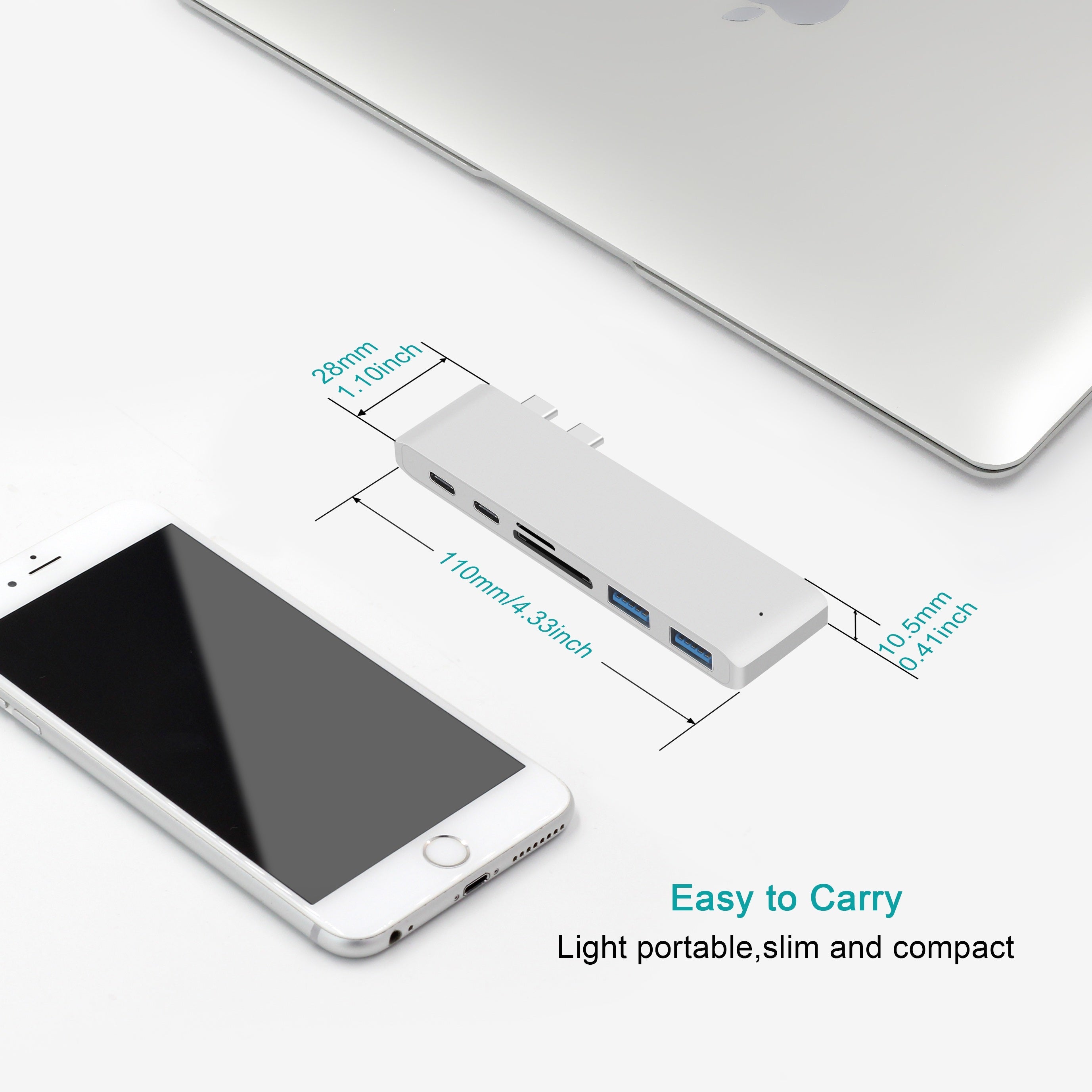 Premium USB-C Hub HDMI 4K Adapter Thunderbolt 3 USB 3.1 Multiport Dock PD Charging SD Card Reader