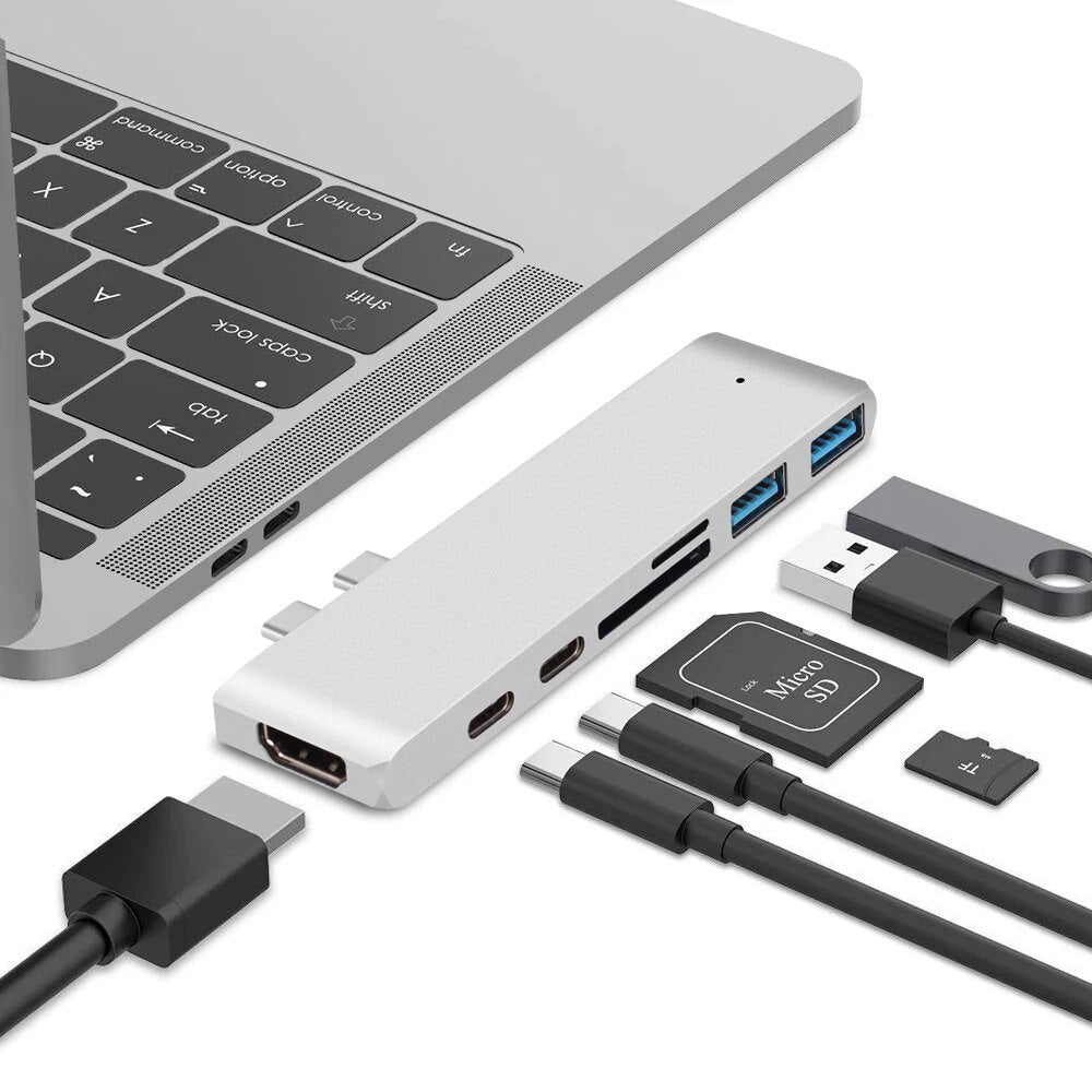 Premium USB-C Hub HDMI 4K Adapter Thunderbolt 3 USB 3.1 Multiport Dock PD Charging SD Card Reader