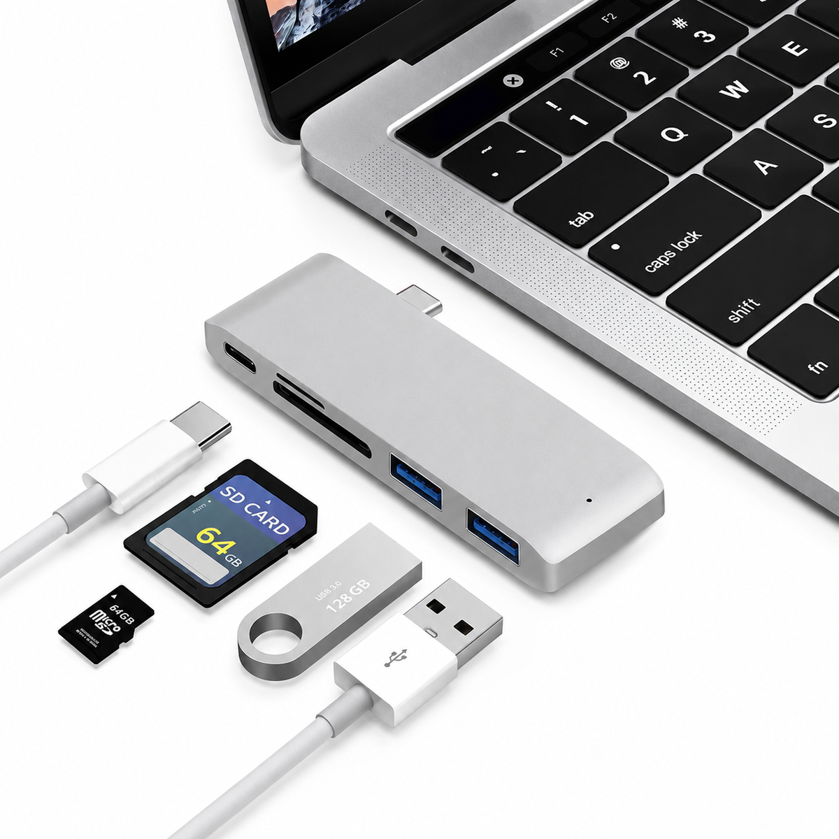 Premium USB-C Hub HDMI 4K Adapter Thunderbolt 3 USB 3.1 Multiport Dock PD Charging SD Card Reader High Speed Data Transfer Compact Portable Design