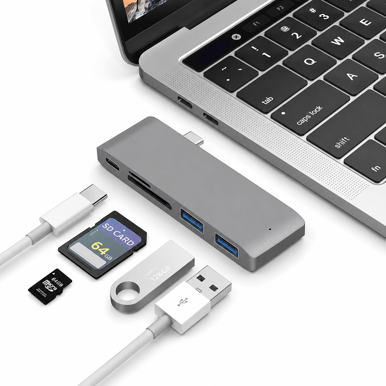 Premium USB-C Hub HDMI 4K Adapter Thunderbolt 3 USB 3.1 Multiport Dock PD Charging SD Card Reader High Speed Data Transfer Compact Portable Design