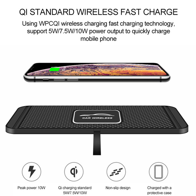 Premium Wireless Car Charger 30W Fast Charging Anti-Slip Silicone Dashboard Charging Pad Smartphone Dock