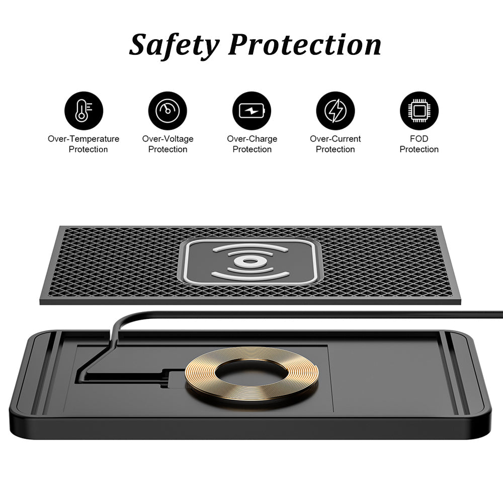 Premium Wireless Car Charger 30W Fast Charging Anti-Slip Silicone Dashboard Charging Pad Smartphone Dock
