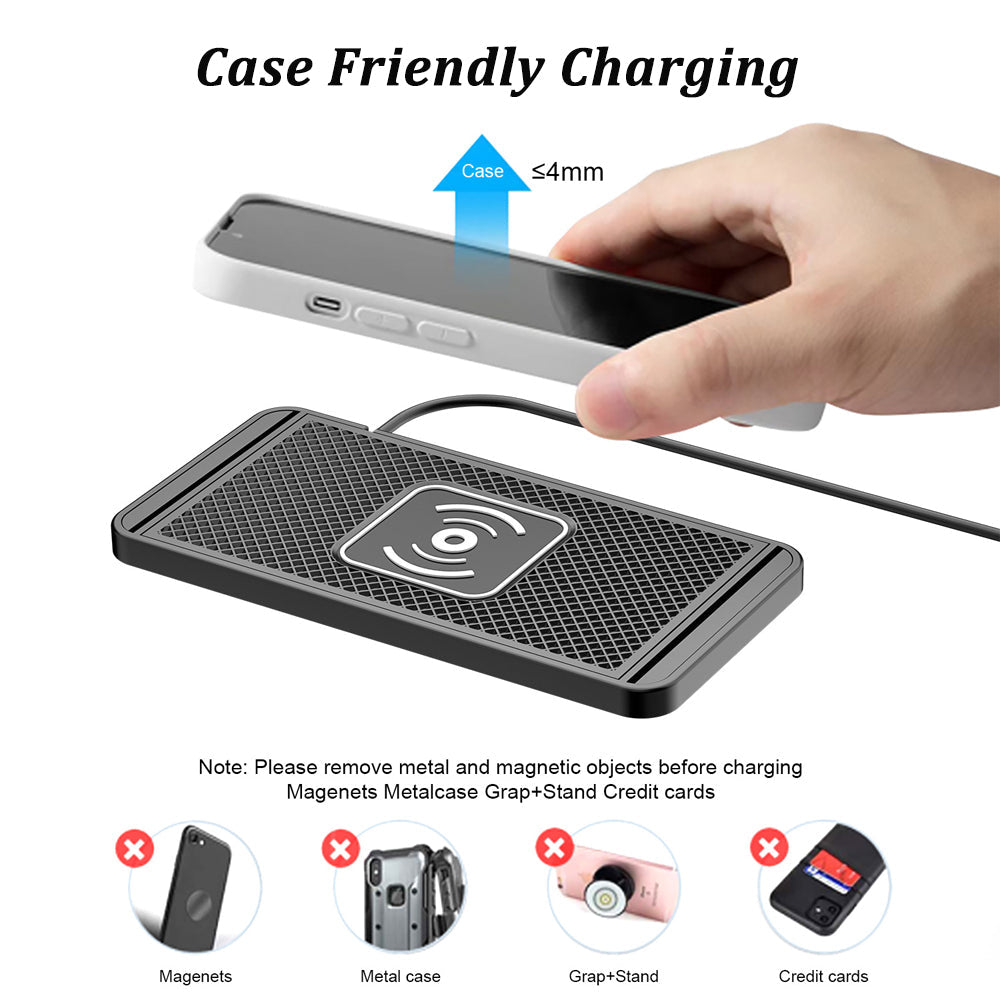 Premium Wireless Car Charger 30W Fast Charging Anti-Slip Silicone Dashboard Charging Pad Smartphone Dock