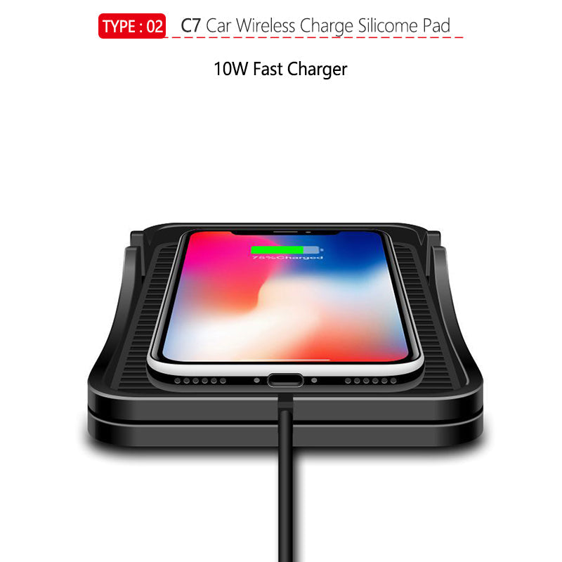 Premium Wireless Car Charger 30W Fast Charging Anti-Slip Silicone Dashboard Charging Pad Smartphone Dock