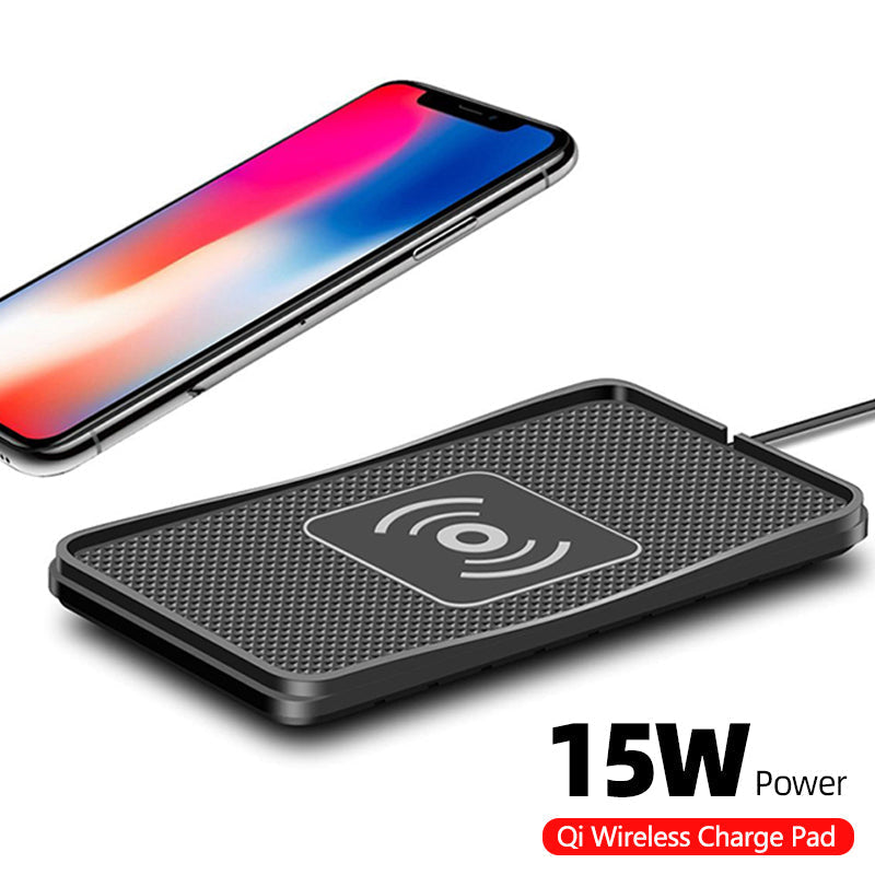 Premium Wireless Car Charger 30W Fast Charging Anti-Slip Silicone Dashboard Charging Pad Smartphone Dock