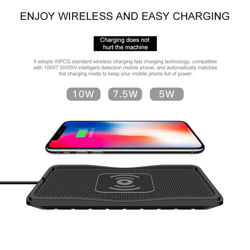 Premium Wireless Car Charger 30W Fast Charging Anti-Slip Silicone Dashboard Charging Pad Smartphone Dock