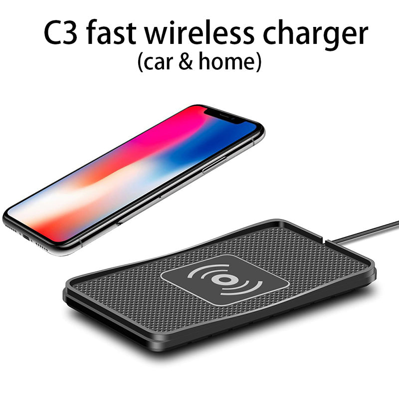Premium Wireless Car Charger 30W Fast Charging Anti-Slip Silicone Dashboard Charging Pad Smartphone Dock