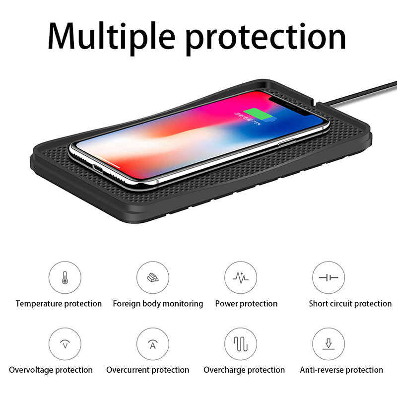 Premium Wireless Car Charger 30W Fast Charging Anti-Slip Silicone Dashboard Charging Pad Smartphone Dock