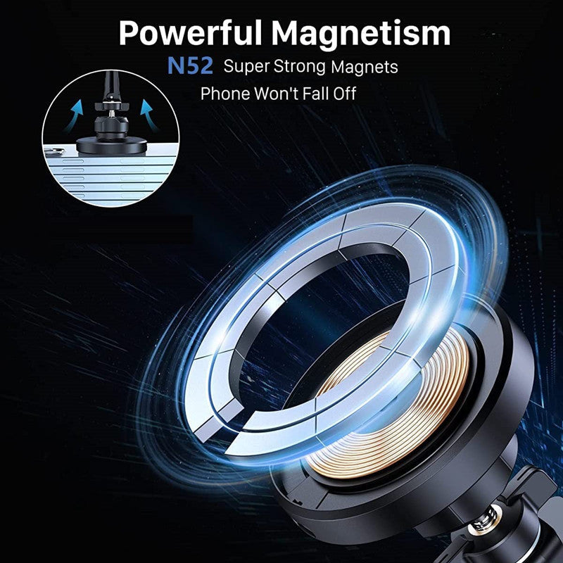 Premium Wireless Car Charger Magnetic Phone Mount MagSafe Compatible 30W Fast Charging Dashboard Vent Holder